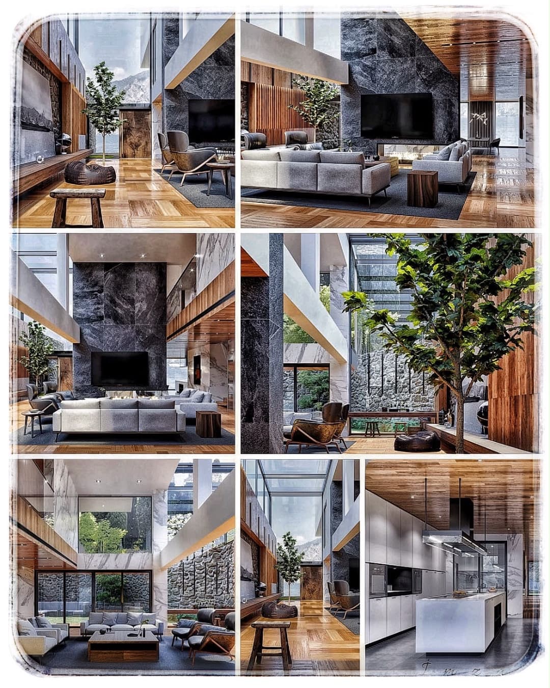 Modern yaşam alanı ve mutfak — proje görseli